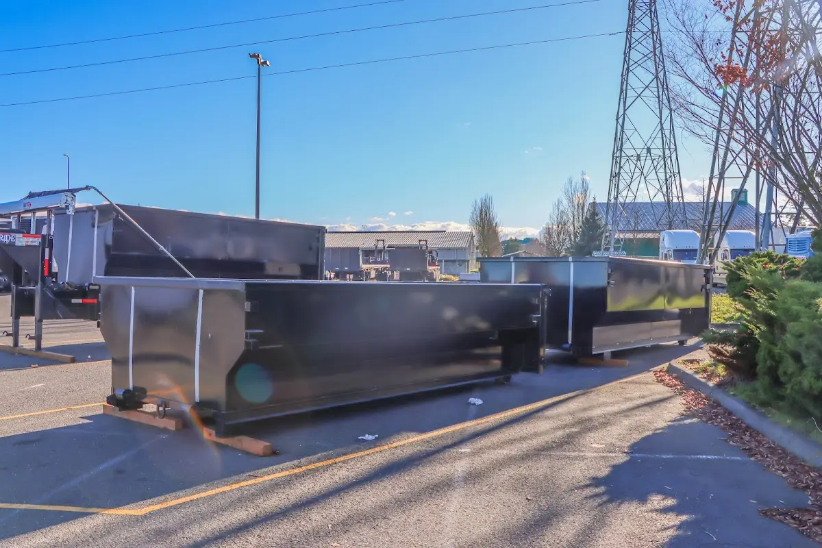 Roll-off dumpster ready for waste disposal at job site for Estate Cleanout Dumpster Rental in Pendleton